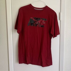 Nike Men's Dark Red Camo Logo Tee